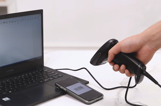 01 Deli ES216 Red Light Scanner