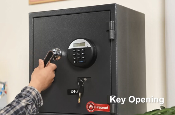 01 Deli ET580 Series Electronic Password Fireproof Box